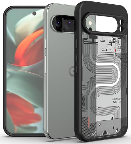 Image of KAPAVER Hybrid Shock Proof Series Back Cover Case Compatible with Google Pixel 9 Pro XL (PC+TPU) (Cyber-i-Black)