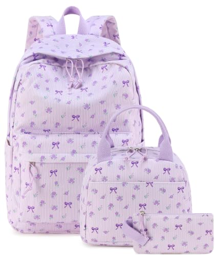 BTOOP School Backpacks for Teen Girls Bookbags Set Lightweight Kids Backpack School Bags with Lunch Box Pencil Case