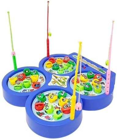 Educational Kids Light Up Catching Fish Game Toy with Rotating Pond Or Fishing Rods for Children, Family & Group Play