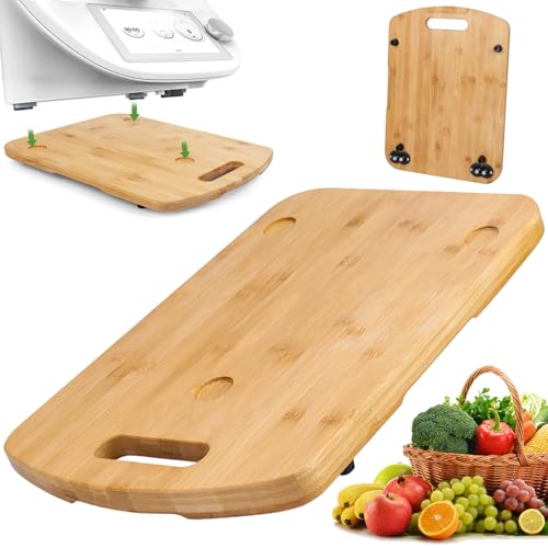 Tabla Deslizante para Thermomix TM6 TM5, 1.5cm Espesores Tabla de Bambú para Thermomix Vorwerk...