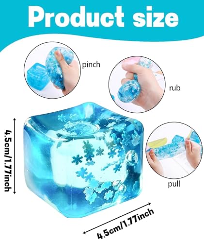 Image of Ice Cube Squishy Toy, Translucent Cube Shape,, Handheld Size