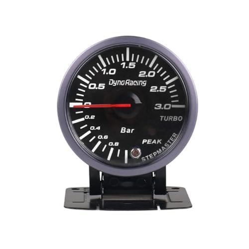 Manomètre Turbo 3 Bar Compteur Automobile Pression de Suralimentation 60mm Blanc Ambre