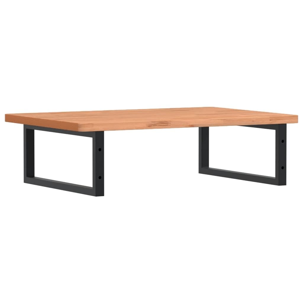 Regał pod umywalkę, montaż ścienny, ze stali i litego drewna bukowego, 80 x 55 cm, zajmuje mało miejsca, z półką i uchwytem na ręczniki, stabilne meble łazienkowe, do toalety i łazienki