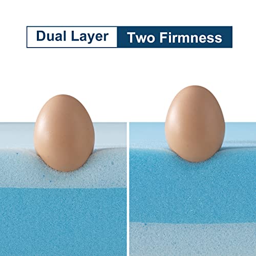 Maxzzz 2 Inch Twin Mattress Topper - Cool Gel Memory Foam Mattress Topper Extra Firm Bed Topper With Cover, Hard Mattress Topper For Back Relax Certipur-Us Certified #TOP6