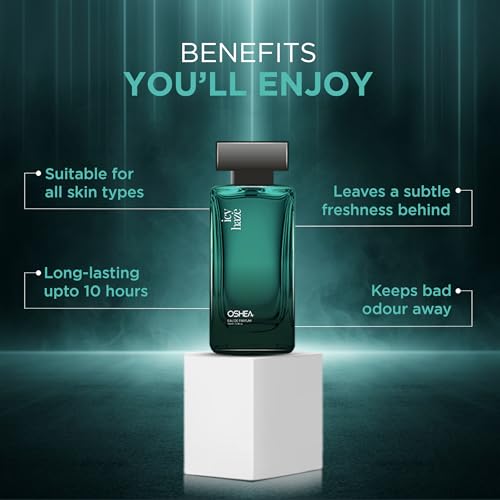 Image of Oshea EDP Perfume Icy Haze for Men 100ml | Long Lasting Fragrance with Fresh, Floral & Musky Notes | Up to 20% Perfume Oil Concentration | Ideal for Every Moment | Premium Gift for Him