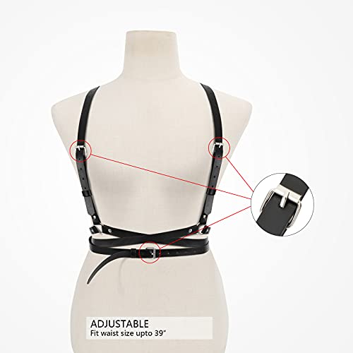 JASGOOD Women's Punk Vest Harness Belt for Dresses Halloween PU Leather Skinny Body Adjustable Belt with Gothic Circle for Cosplay Party. steampunk buy now online JASGOOD Women's Punk Vest Harness Belt for Dresses Halloween PU Leather Skinny Body Adjustable Belt with Gothic Circle for Cosplay Party. steampunk buy now online
