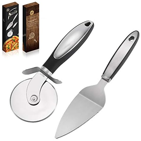 Hojudo Pizza Cutter Set-3" Pizza Wheel, Stainless Steel With Non-Slip Handle-Professional Non-Stick Pizza Slicer-Stainless Steel Pizza Cutter Wheel- for Cutting Through Crusts, Pies Cover