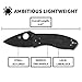 Spyderco Ambitious Lightweight Folding Pocket Knife with 2.31 Inch Stainless Steel Blade and FRN Handle - PlainEdge - C148PBBK