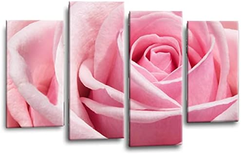 LR Floral Pink Rose Love Art Picture Grey White Flower Home Wall Canvas Split Panel Print