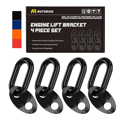 AUTORICH 7100 Lifting Bracket Set for Engine - 4 Heavy-Duty Engine Lift Bracket 5500 Lb Capacity, Engine Support Bar for Lifting Slings and Load Levelers, Black