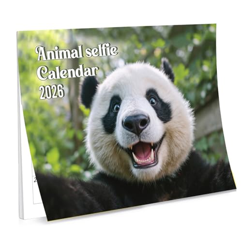 Funny Animal Selfies Calendar 2026 A4 12 Month to View Wall Calendar 2026 UK Perfect for Home, Office, School, Holidays and Planning Papa Prints