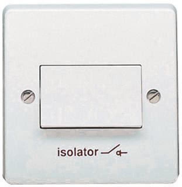 Crabtree interrupteur isolateur de ventilateur 3 pôles 6A 1 gang blanc au design épuré et durable