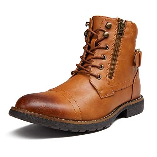 Vostey Men's Boots Boots for Men Casual Boots Motorcycle Combat Ankle Dress Boots Mens 7 Motorcycle678a-allblack