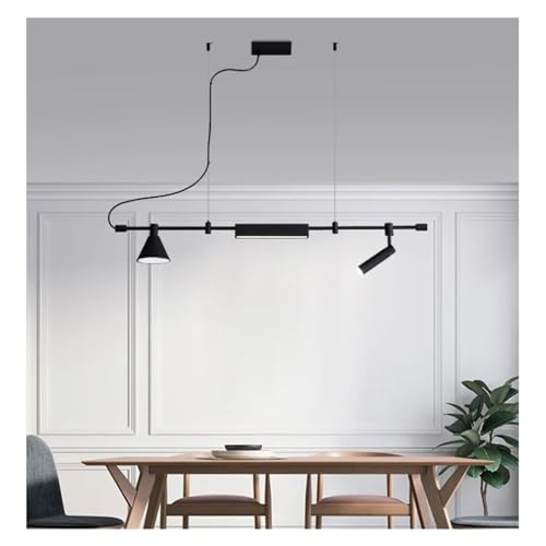 Suspension cuisine et table à manger avec le lustre LED moderne noir LWX