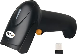 Handheld Barcode Scanner Wireless 1D CCD Sensor Barcode Reader, Support Screen LCD Bar Code, Versatile 2 in 1 2.4Ghz Wireless and USB Wired Automatic Scan Reader