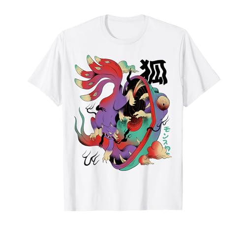Weirdcore Psicodélico Trippy Japonés Yokai Monster Fox Camiseta