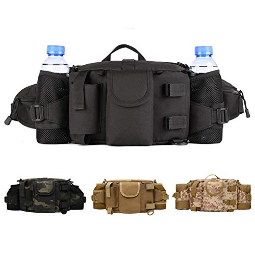 ANTARCTICA 1050D Large Military Tactical Waistbag Bag Fanny Pack Sling Pack Range Bag EDC Camera Bag with Shoulder Strap for Outdoor ,Sports,Jogging,Walking,Hiking,Cycling (Black)