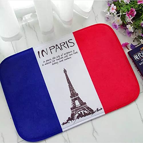 Felpudo Bandera Francesa Moderna de Entrada al Suelo Felpudo Bandera Baño Cocina Alfombra Alfombra Alfombra de Puerta de Entrada Decoración del hogar Regalo de bienvenida-45x75cm Cover