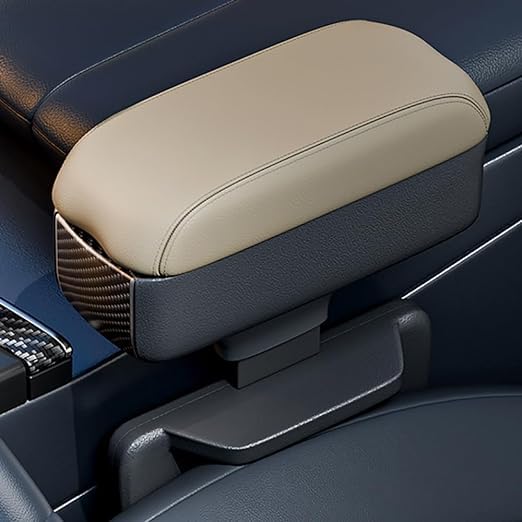 SKTU Caja De Almacenamiento Compatible Con VW T-Cross 2018-2023 2024 Guantera Reposabrazos Multifunción Caja De Almacenamiento Para Consola Central Con Soporte Antideslizante (Rojo