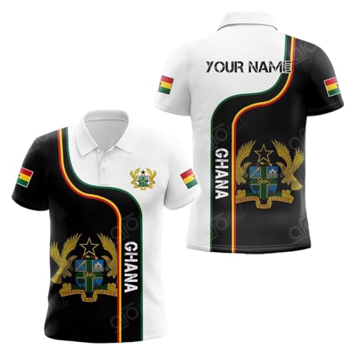 Customize Ghana Line Color Unisex Adult Polo Shirt, Mens Polo
