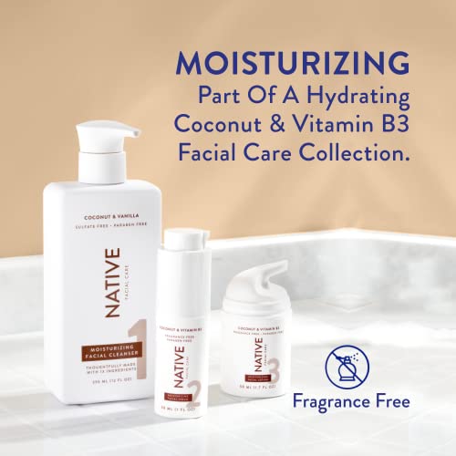 Native Coconut And Vanilla Skin Bundle - Facial Cleanser (2), Facial Moisturizer (1) And Facial Serum (1) - The Perfect 3-Step Routine For Dry Skin #TOP4
