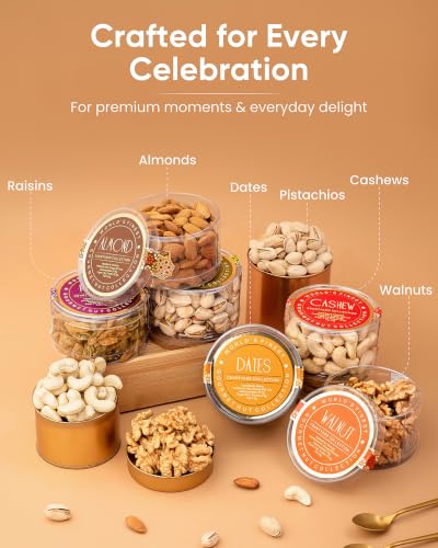 Image of Hyperfoods Bhai Bhabhi Rakhi Set Dry Fruits Gift Box (Dry Fruit Weight 745Gms Box Gross Weight 960Gms) RawFruit Courtyard Collection Pack of 6 Rakhi For Brother And Bhabhi DryFruits Gift Pack