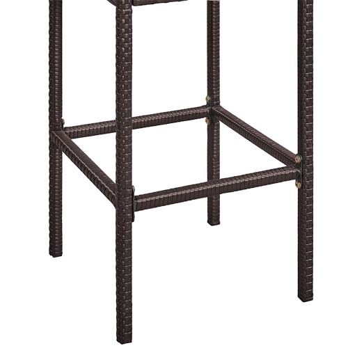 Yaheetech YT-00137700 5 Piece Rattan Bar Set, Outdoor Wicker Set 1 Bistro Table & 4 Stools - Pe Patio Rattan Table W/Closed Storage Cabinet & Built-In Bottle Opener thumb #7