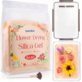 Silica Gel Flower Drying Kit with Airtight Container, 6 lb