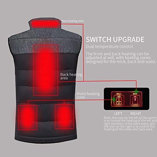 TOPmountain Colete elétrico aquecido, colete elétrico de algodão para homens e mulheres, colete de a