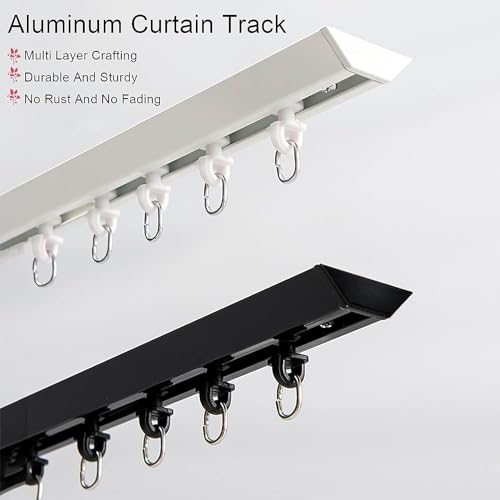 Rail de rideau durable et élégant pour brise-vue Idéal pour balcons, baies vitrées, hôtels et bureaux Installation facile