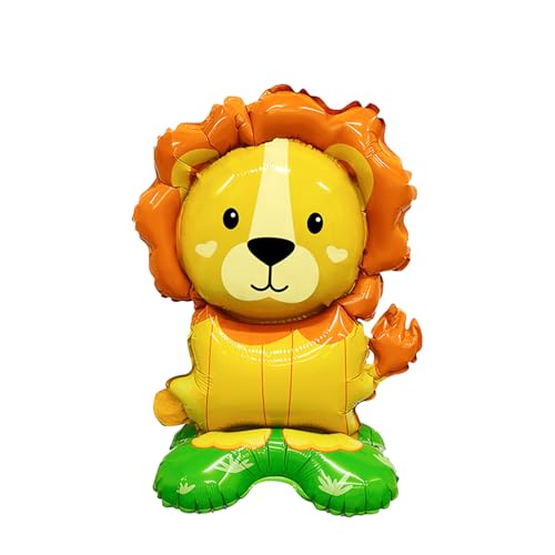 Löwe Folienballon Stehend,Mini 3D Löwe Luftballons Tiere Deko,Waldtiere Löwe Helium Ballon Geburtstag,Dschungel Deko Geburtstag,Löwen Deko Luftballon für Kindergeburtstag Deko,Safari Tiere Thema Party