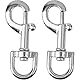Karabiner für Drehgelenk, 2 Stück, in Silbern, Größe 2, für Hundehalsband, Hundeleine, Karabinerhaken mit abgerundetem Wirbel, Schnalle Schlüsselbund Gurtband, Schlüsselanhänger Drehkopf Paracord