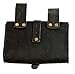 Medieval Genuine Leather Square Pouch - Handmade for LARP, Cosplay, Halloween, Theater & SCA (Black)