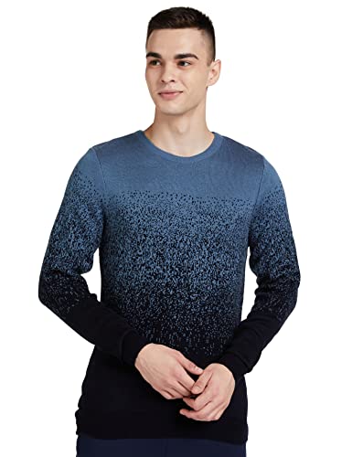 Amazon Brand - Symbol Men's Acrylic Round Neck LS Gradient Grunge...