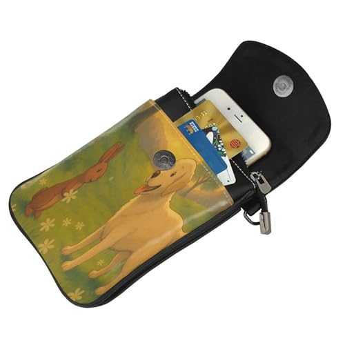 Cell Phone Crossbody Purse Easter Bunny Dog Womens Shoulder Wallet With Phone Pocket4
