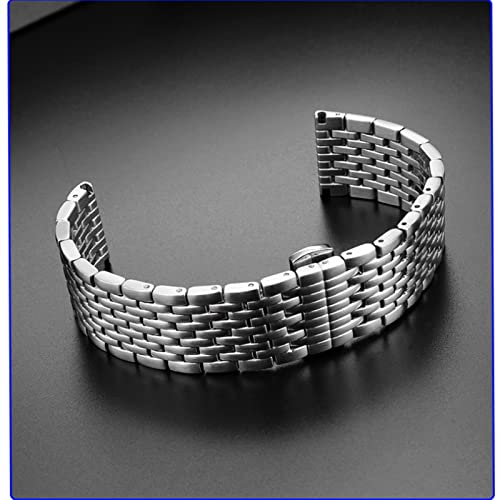 Bracelet montre 22mm acier solide SCRUBY fermoir pliant sécurisé noir - 7