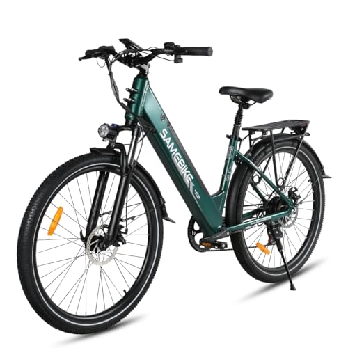 SAMEBIKE Bicicleta Eléctrica Adultos, 27.5'’ E-Bike con pedaleo asistido Batería 36V 15AH 150KG Carga Máxima, Bici Eléctricas de Montaña para Mujeres Hombres (Green)