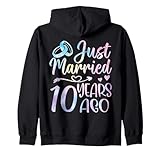 Recién Casado Hace 10 años Pareja 10º Aniversario de Bodas Sudadera con Capucha
