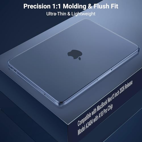 Image of MOSISO Compatible with MacBook Neo Case 13 inch 2026 Release Model A3404 with A18 Pro Chip, 4 in 1 Kit Precision Fit Crack & Scratch Resistant Protective Hard Shell Case Cover, Indigo