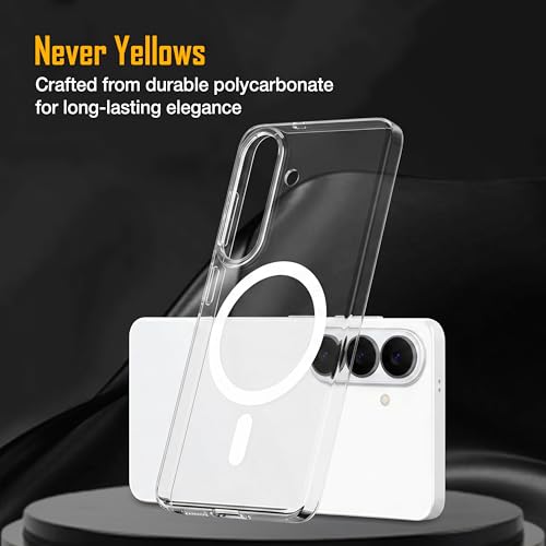Image of Zapcase Back Case for Samsung Galaxy S26 5G | Slim Lifetime Anti-Yellow Crystal-Clear Cover with Elevated Camera Protection & MagSafe Compatibility | Premium German Polycarbonate | Shockproof | Clear