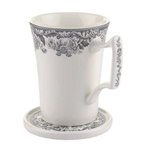 Portmeirion Grey Spode Delamere Rural Mug And Coaster 0.28L
