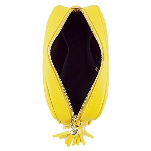 Image of Simple Shoulder Crossbody Bag With Metal Chain Strap And Tassel Top Zipper