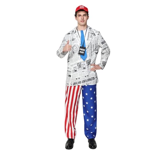 Costume d'ancre pour homme au style patriotique unique