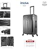 InUSA VASTY Luggage with Spinner Wheels | Durable Lightweight Hardside Suitcase, Travel Bag with Handle and Trolley, 24-Inch Medium Checked Luggage | Black
