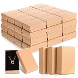 Meyeyaia 100 Pcs Jewelry Gift Boxes Bulk 3.2 x 2 x 1.2 Inch Kraft Jewelry Cardboard Boxes Small Christmas Gift Box with Lids for Necklace Earring Bracelet Ring Storage Display (Brown)