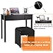 Giantex Vanity Set with Flip Top Mirror and Cushioned Stool, Makeup Dressing Table Writing Desk with 2 Drawers & 3 Removable Organizers, Makeup Table Set Easy Assembly, Black
