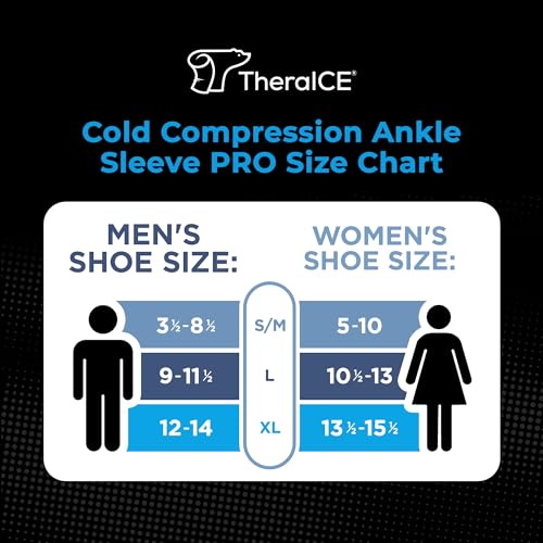 Image of TheraICE Ankle Ice Pack Wrap for Swelling, Sprained Ankle Brace for Women Men, Cold Foot Heel Spur Support Compression Socks, Plantar Fasciitis Achilles Tendonitis Pain Relief FocusZone Extra Cooling