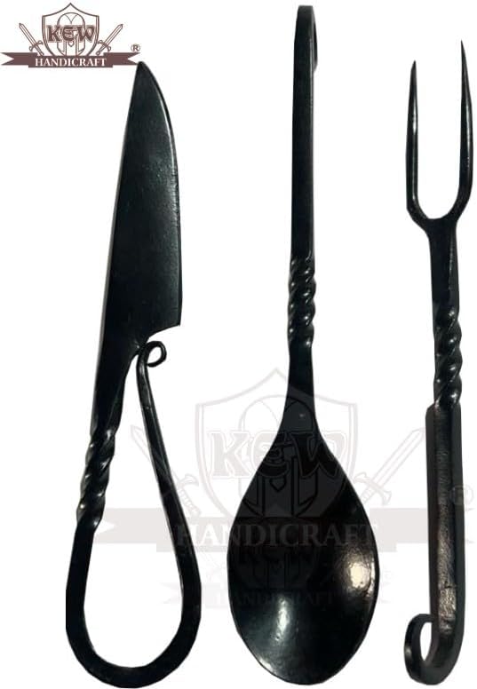 Medieval Eating Utensil Set (Knives, Cutlery, Iron Spoon)-52