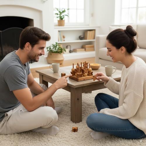 Tic-Tac-Toe 3D Strategy Wooden Game miniatura 2