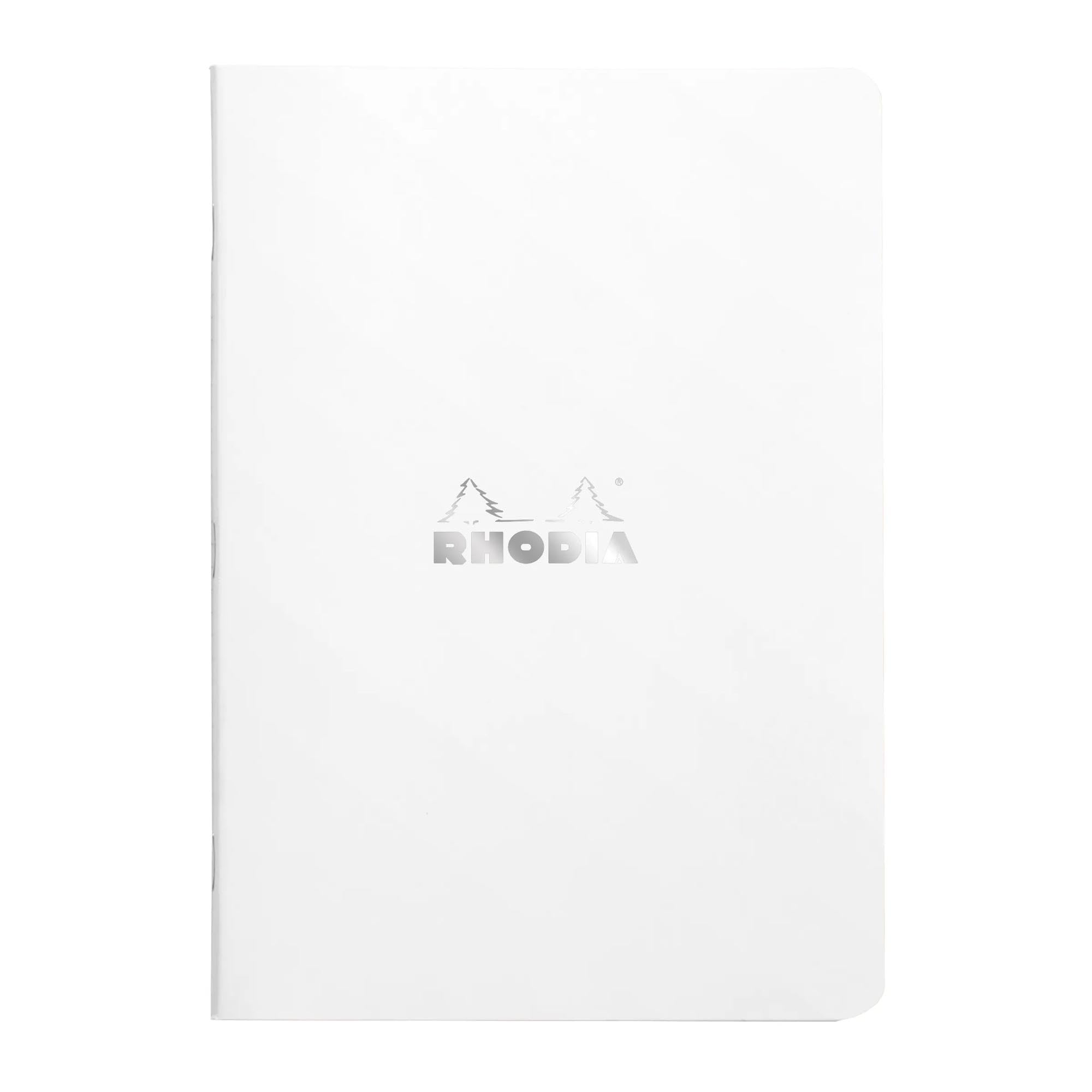 Rhodia 119181Cpack - Set of 10 White Staplebound Notebooks - A5 - Small Squares - 96 pages - 80 gsm White paper - Waterproof, Resistant Soft Coated Card Cover